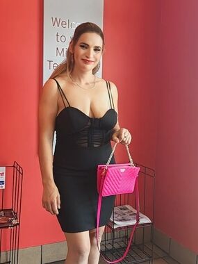Black Bustier Chemise with Double Spaghetti Straps and Sheer Midriff
